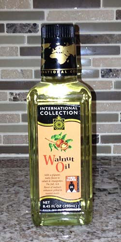 Bottle of walnut oil.